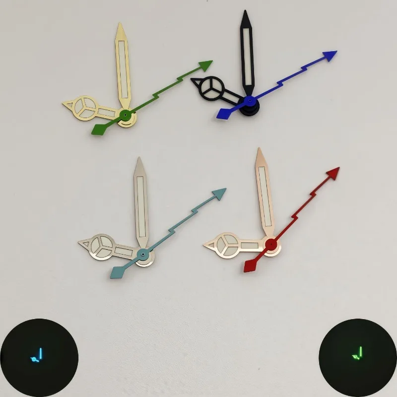 For NH35/NH36 watch hands watch modification accessories standard hands with colored lightning needles strong green ice blue