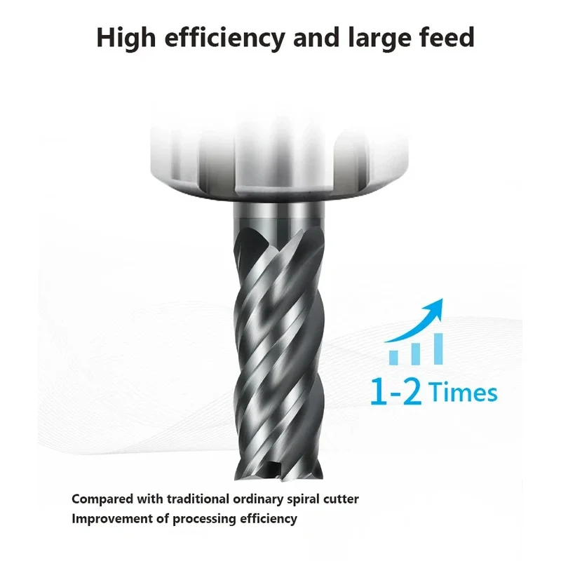 

HRC70 CNC Carbide End Mill Unequal Helix Efficient Tungsten Steel Cutter 4 Flute Metal Steel Machining Tool Router Bit tools