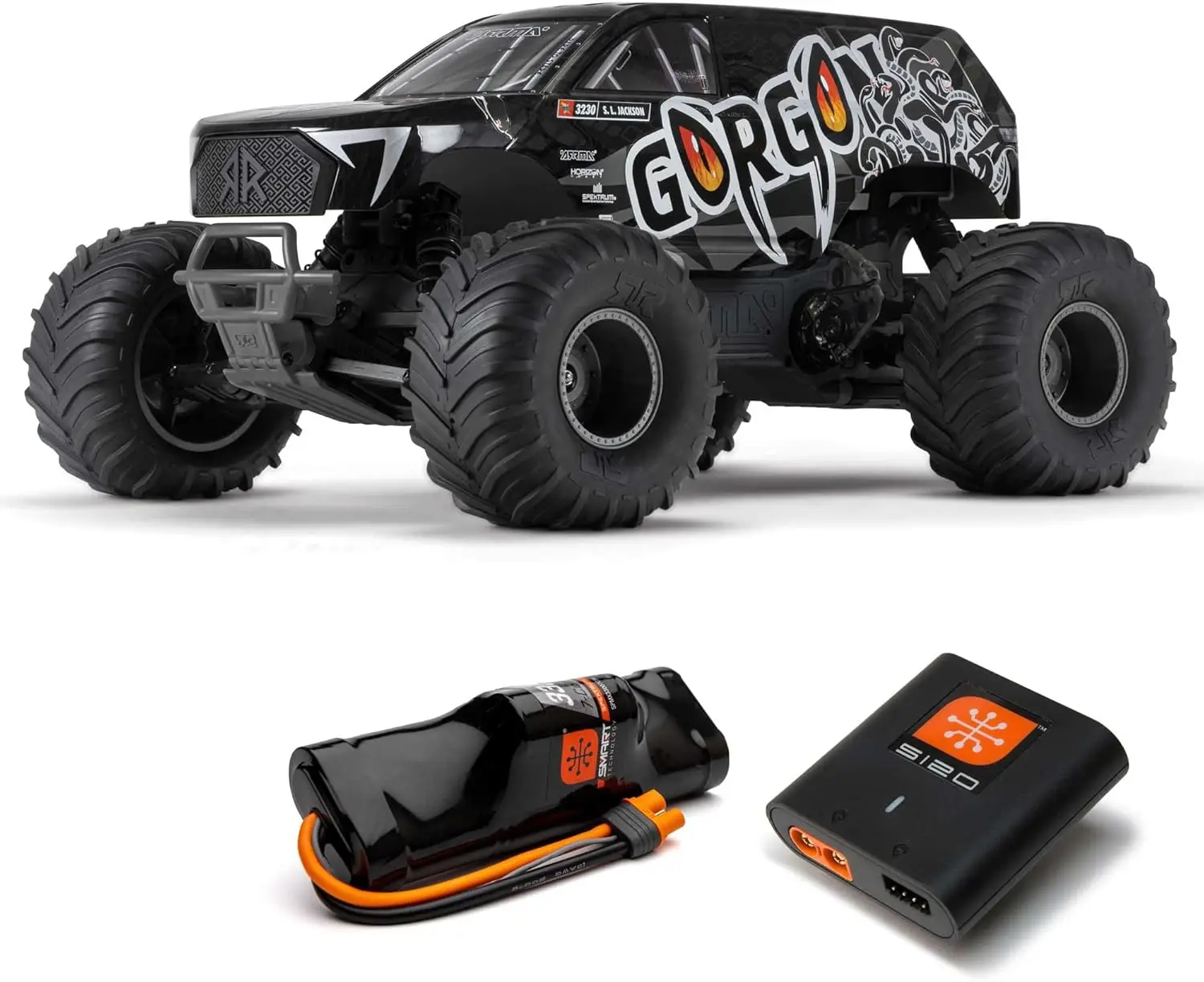 Gorgon 2 Wheel Drive MT 1/10 Truck Ready-to-Assemble Kit with Battery & Charger Included, Gunmetal, ARA3230SKT1