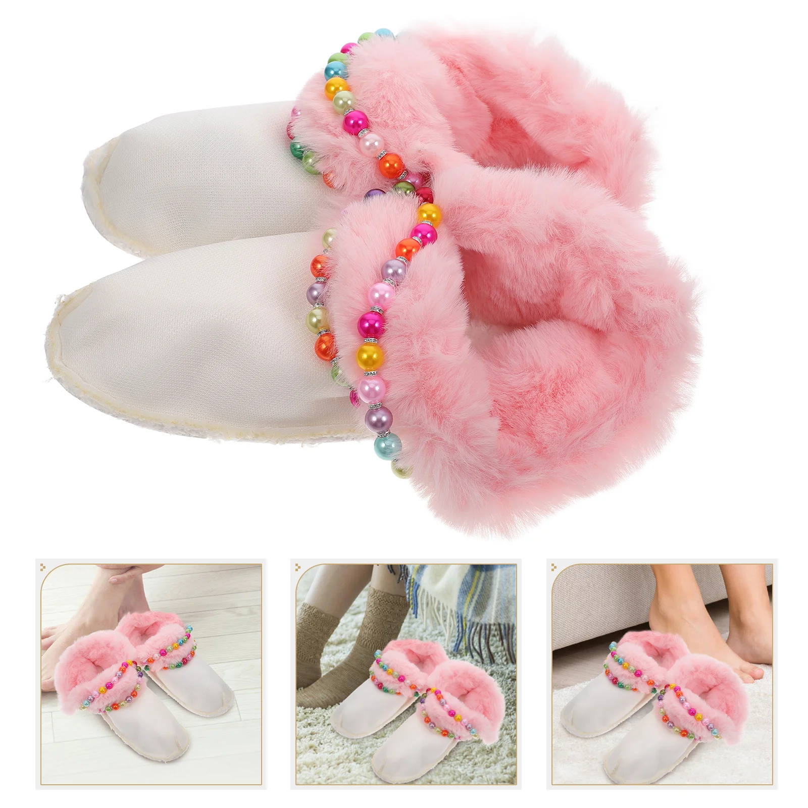 Thermal Cover Plush Shoes Liner Replacement Inner Sole Furry Liners Warm Slippers Household Insert White