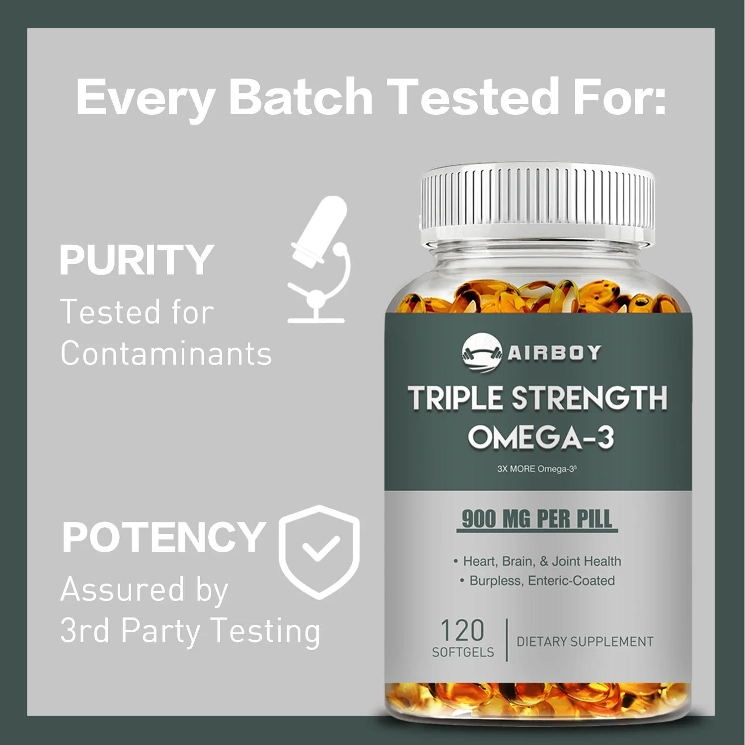 Triple Strength Omega 3 - Supports Brain and Nervous System Health and Brightens Skin Tone