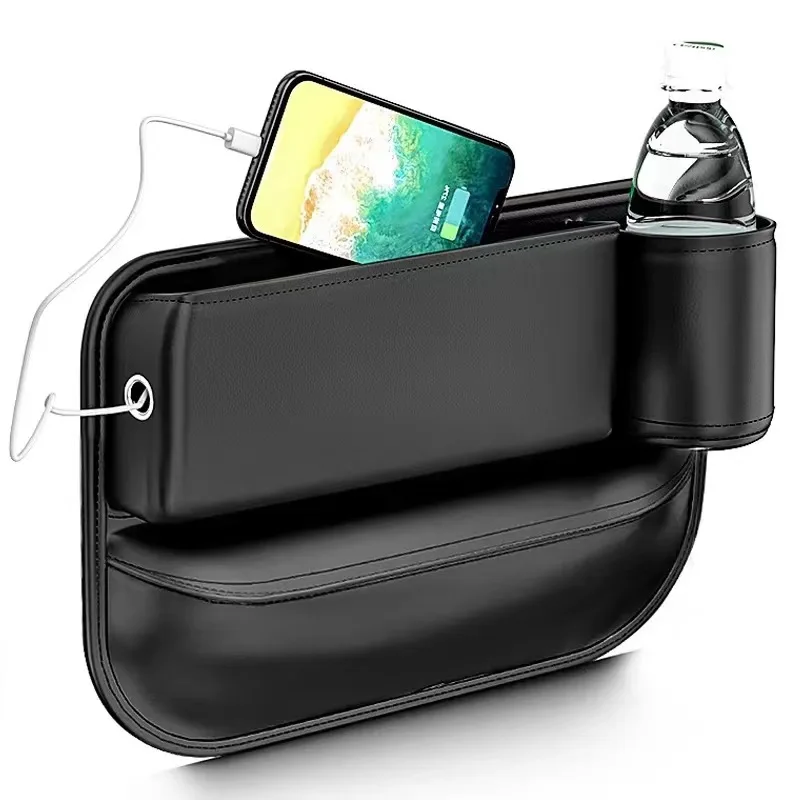 Remplisseur d'écart de siège de voiture multifonction, boîte de rangement d'évaluation, carte-clé avec tasse, support pour téléphone, nouvelle poche universelle, accessoires intérieurs