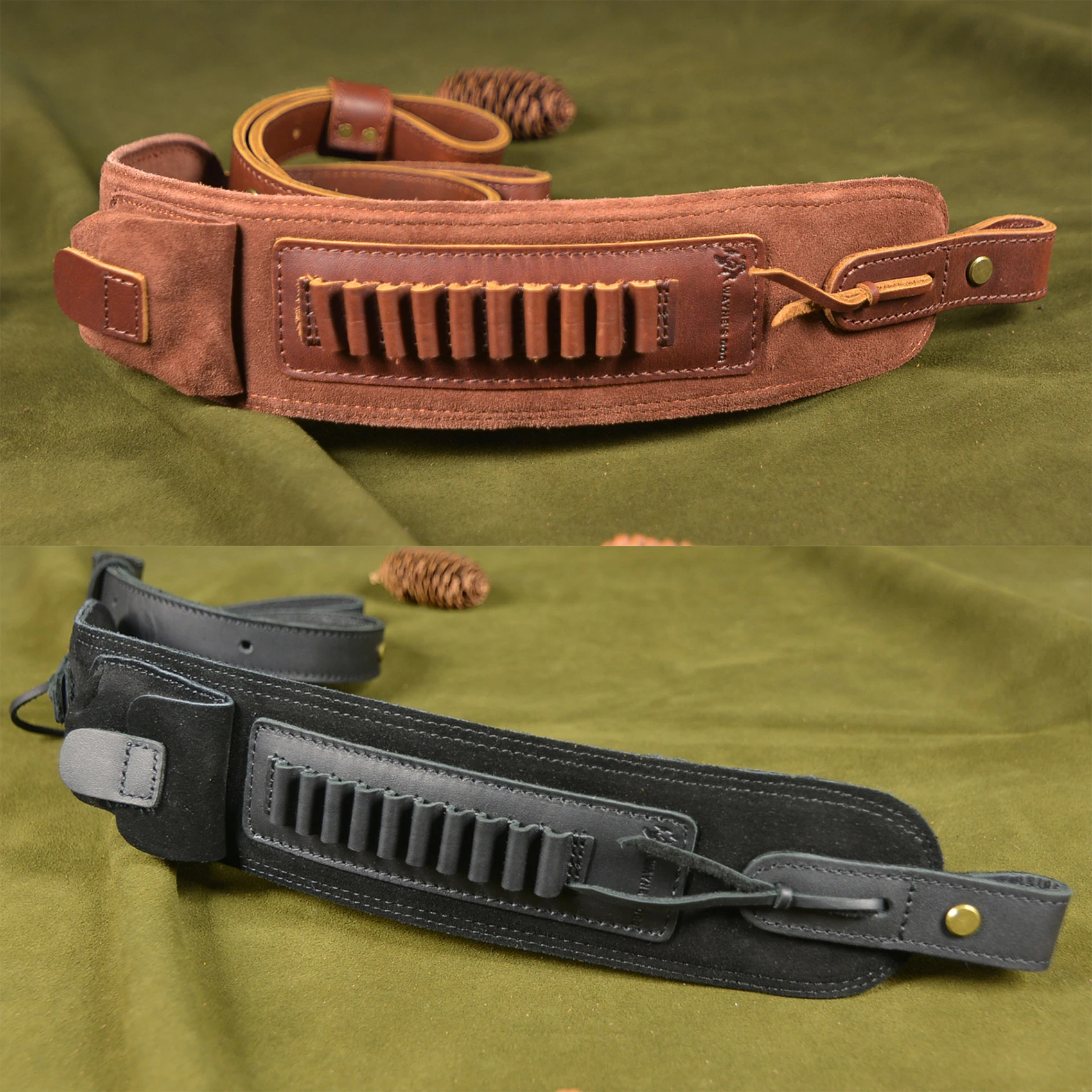 

Hunting Accessories Leather Gun Sling .22LR Henry Ammo Holder Rifle Strap Cartridges Shoulder Belt .17HMR