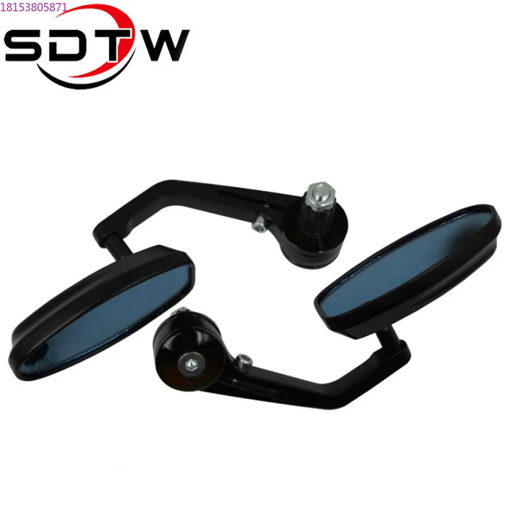 Motorcycle aluminum alloy plug mirror blue mirror anti-glare aluminum alloy high definition  rearview