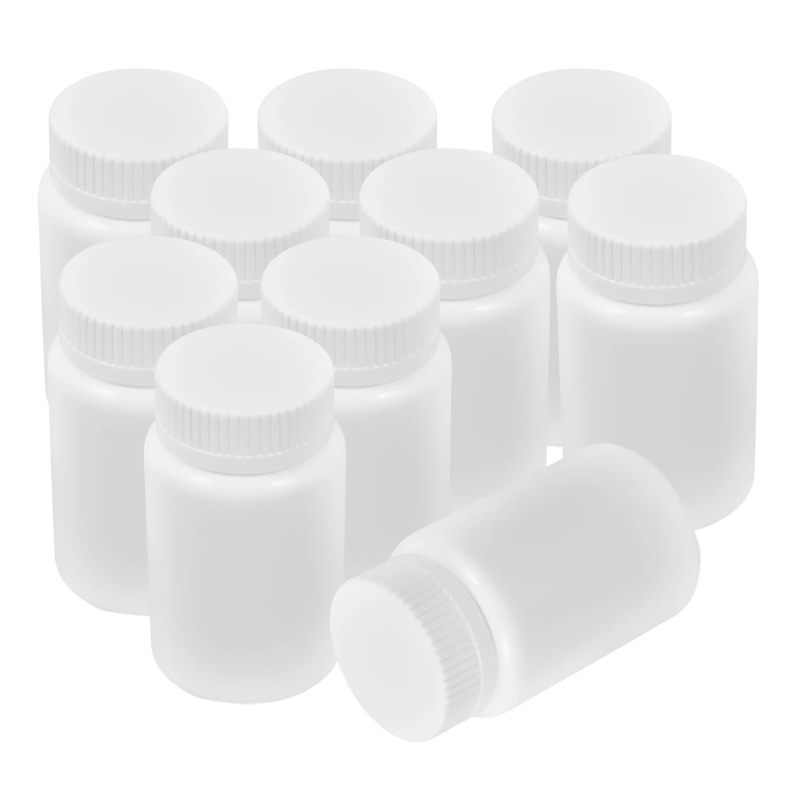 

20Pcs Sealed Sample Bottles White 100Ml Plastic Bottle Storage Organizer Portable Screw Cap Medicine Pill Container for Travel
