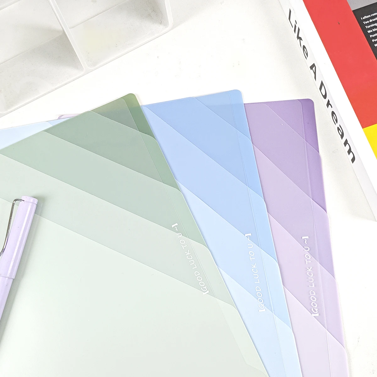 L-Shaped Folder 6-Layer Classification File Bag Gradient Multi-Layer Folder A4 Subject Classification Test Paper Storage Bag Junior High School Special Multi-Functional Single-Page Information Book Resume File Storage