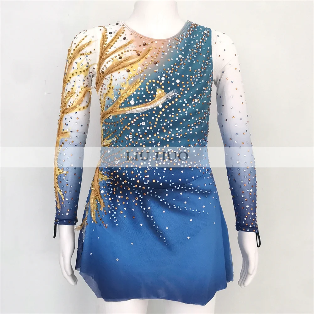 LIUHUO Eiskunstlauf-Kleid für Damen, Mädchen, Teenager, individuelles Kostüm, Leistung, Wettbewerb, Trikot, Roller, moderne Teenager, Kinder