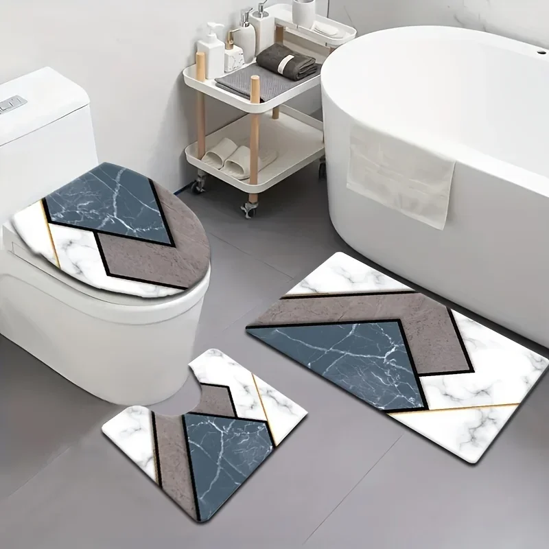 

Наборы для ванной комнаты из 3 предметов, квадратная форма, ручная стирка, легкий нескользящий, плоский тканый средний ворс, машинная смесь полиэстера