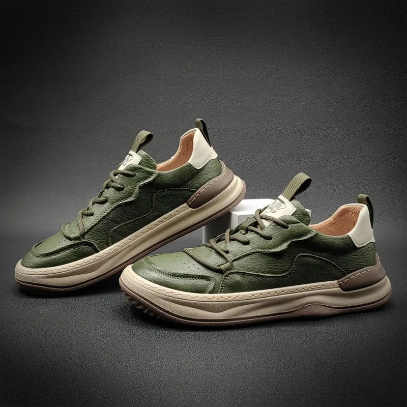 

High Quality Sneakers Flat with Genuine Leather Shoes for Men Breathable Outdoor Casual Shoes Men Platform Shoe Tenis Masculinos