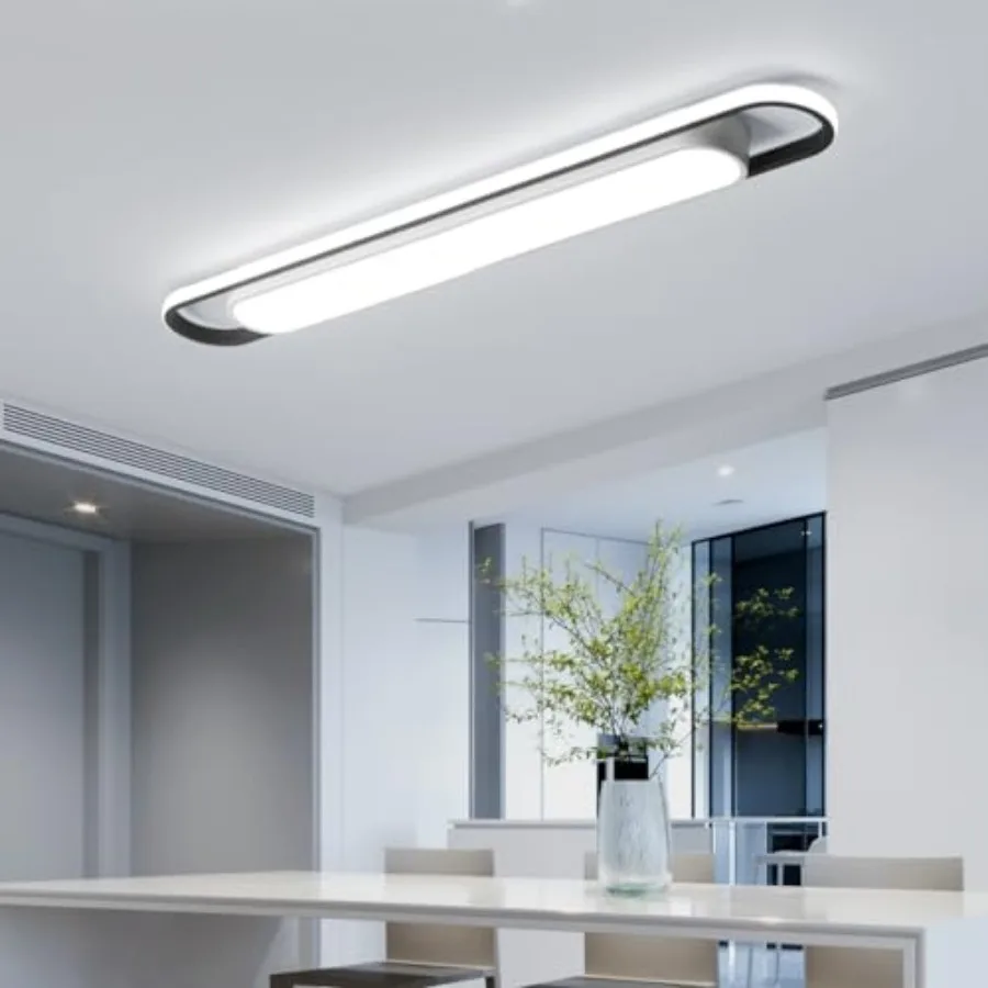 

4Ft Modern Hallway Ceiling Lights 6500K Acrylic Linear Ceiling Lamp 65W Metal LED Ceiling Light Fixture Kitchen Dining Living R