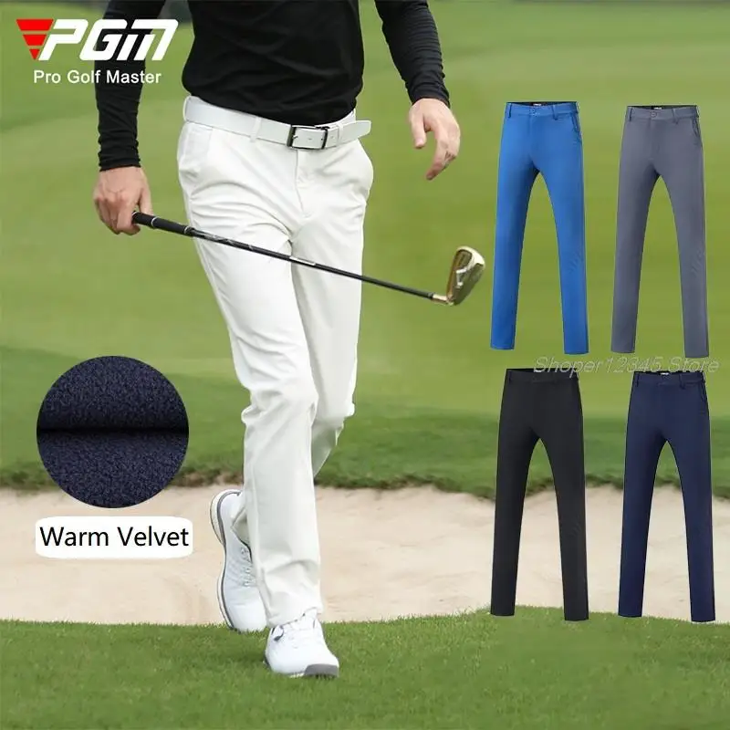 Pgm Autumn Winter Waterproof Men Golf Trousers Thick Keep Warm Long Pant Male Plus Velvet Golf Pants Man Windproof Sweatpants