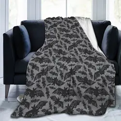Bats Halloween Goth Flannel Fleece Throw Blanket Soft Cozy Warm Lightweight Blankets for Home Office All Season 80x60 Inches