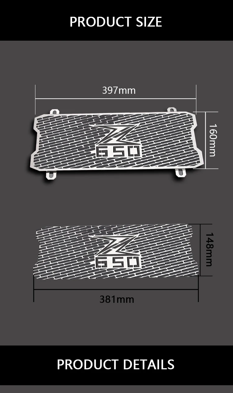 For Motorcycle KAWASAKI Z650 Z 650 2017 2018 2019 2020 2021 Grille Grill Protective Guard Cover