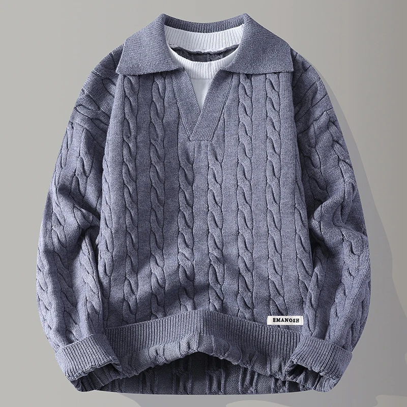 

Мужской свитер Ostrich Vintage Twist Knit с воротником-стойкой, премиум-класса, осенне-зимний, вязаный, модный, повседневный стиль