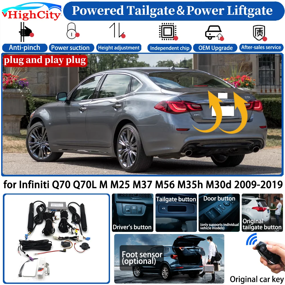 for Infiniti Q70 Q70L M M25 M37 M56 M35h M30d 2009-2019 Automatic Smart Powered Tailgate Power Liftgate System Trunk Lift Kit