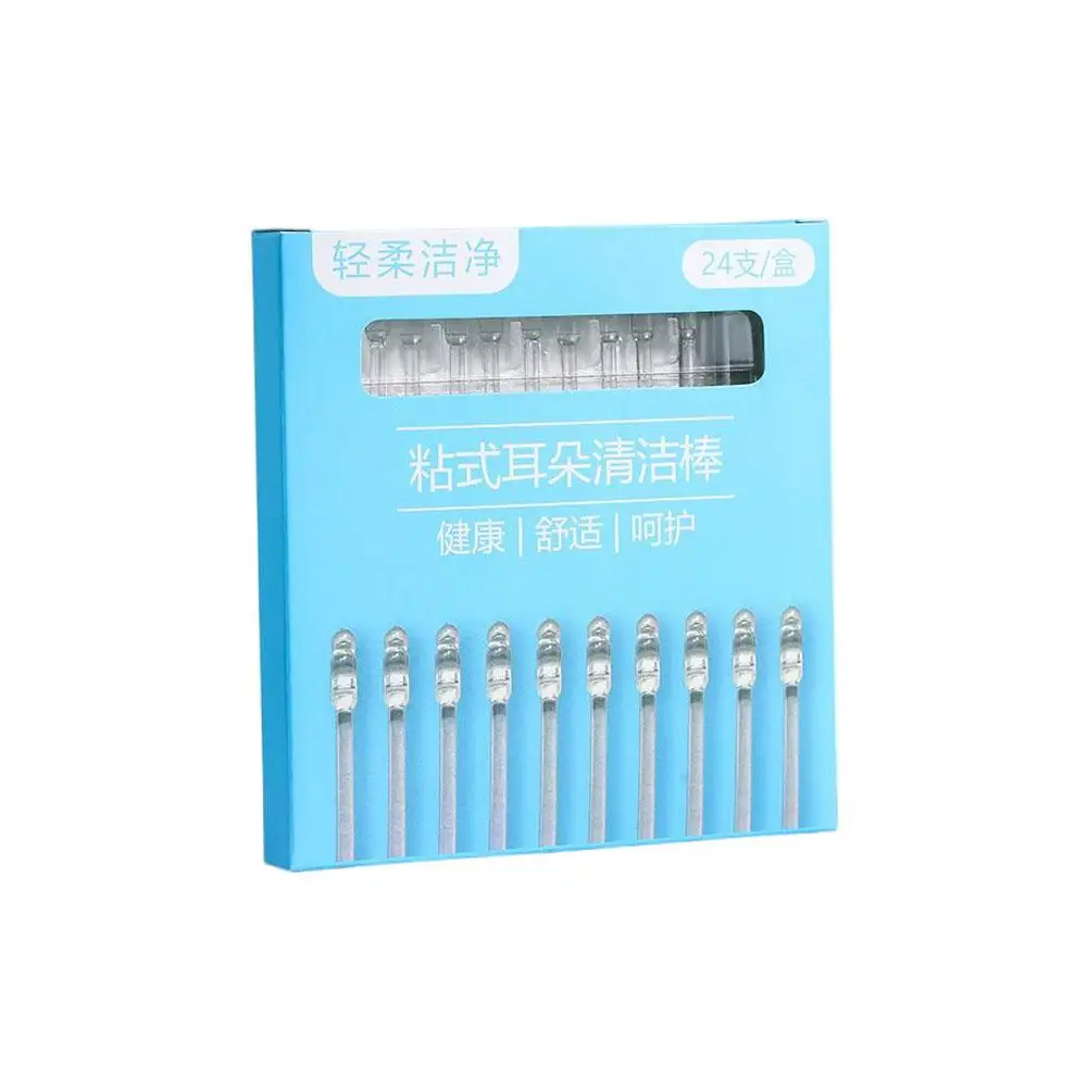 24 قطعة/صندوق سيليكون الأذن الشمع مزيل المتاح لاصق الأذن يختار لزجة Earpicks S/L قابلة لإعادة الاستخدام الأذن الأنظف للأطفال والكبار #2