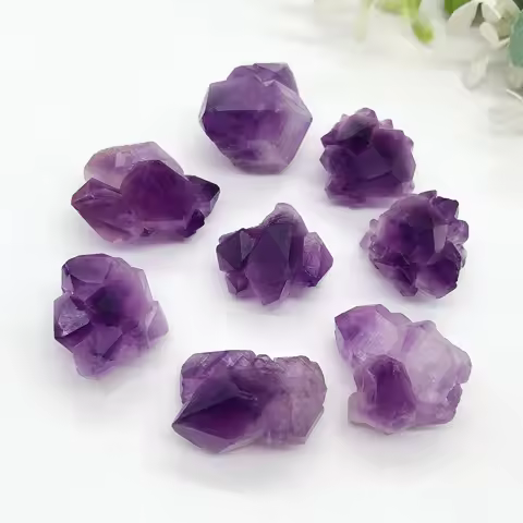 20PCS Natural Amethyst Cluster Flower Irregular Raw Stone Mineral Specimen Crystal Quartz Reiki Healing Aquarium Gift