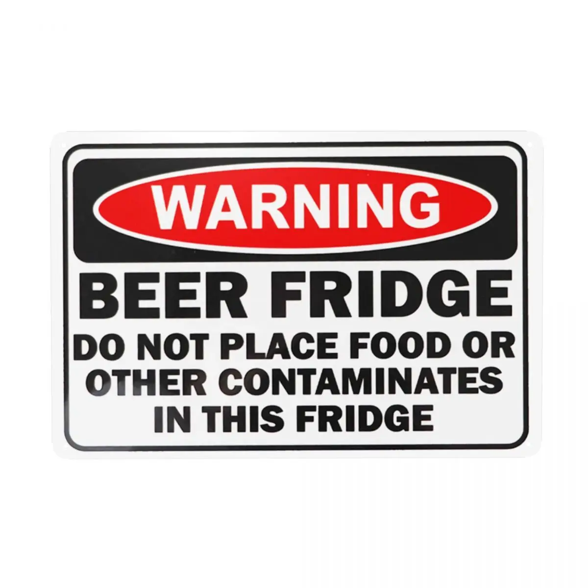 Vintage Warning Beer Fridge Eliminate Food Pollution Funny Metal Sign Tin Plaques Bar Cafe Restaurant Wall Art Decor 12x8inch