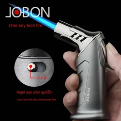 JOBON High Power Spray Gun Windproof Jet Flame Torch Gas Lighter Safety Locked Fire Outdoor Camping BBQ Kitchen Cigar Lighters