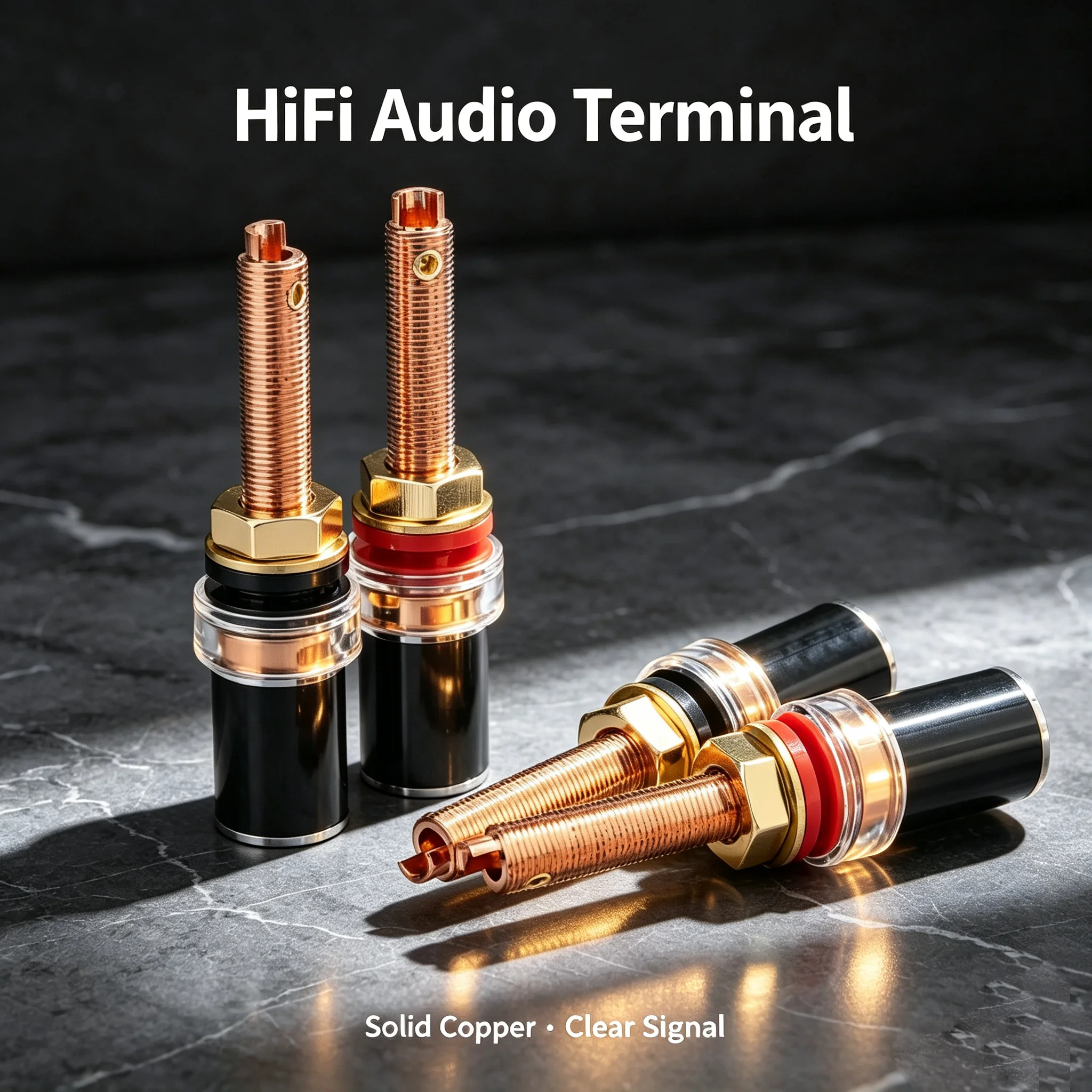 Audiocrast PS006 Pure copper Plated Carbon fiber binding post longer version for speaker HIFI audio
