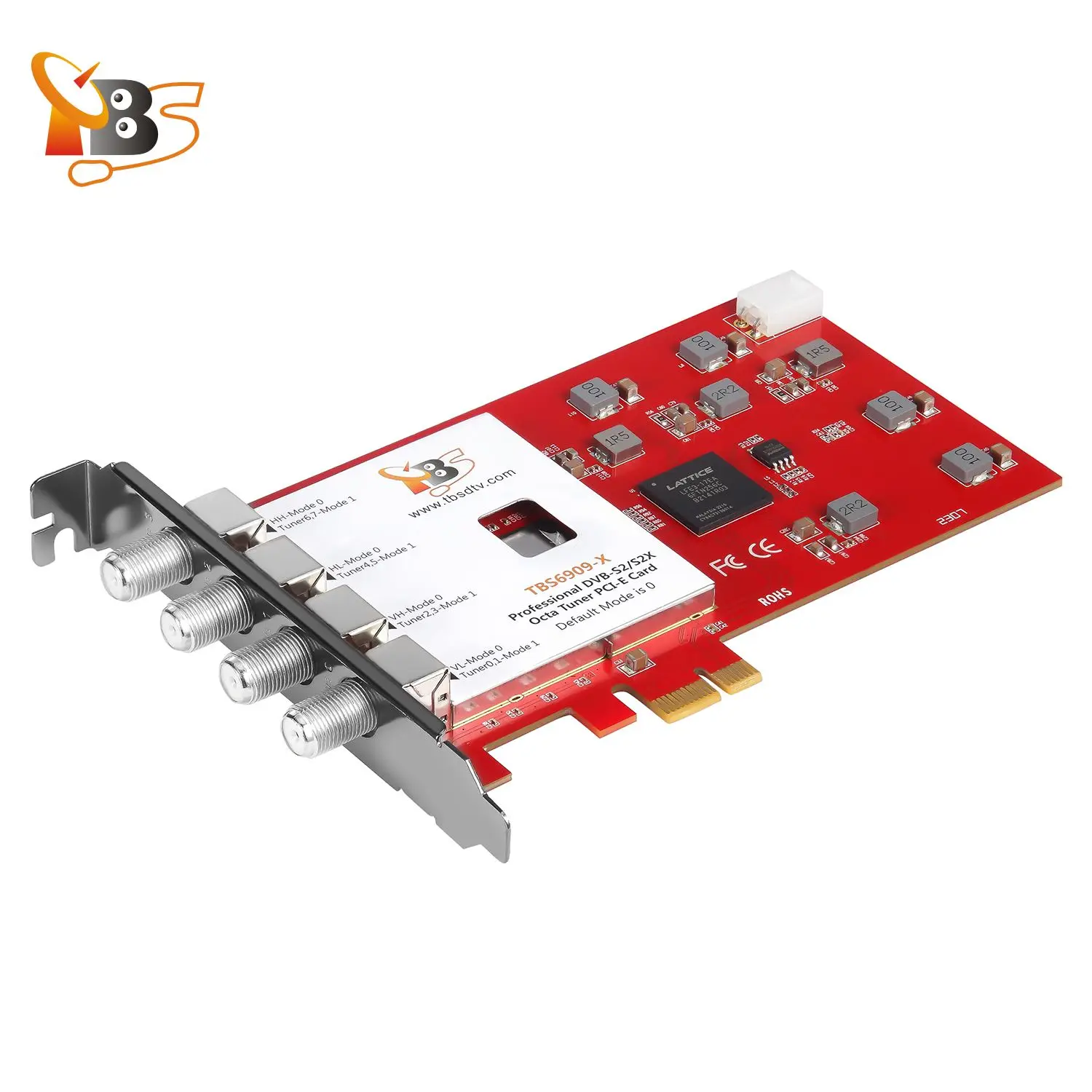 TBS6909X Scheda PCIe sintonizzatore TV DVB-S/S2/S2X 8 Octa per guardare e registrare canali FTA satellitari compatibili con TVheadend