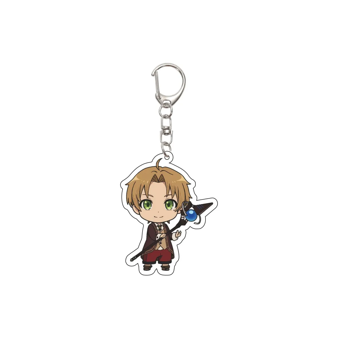55MM Anime Mushoku Tensei：Jobless Reincarnation Keychain Rudeus Greyrat Key Chain Acrylic Model Plate Christmas Gifts view 4