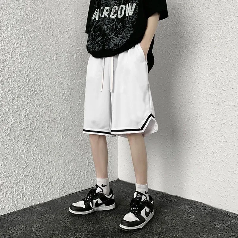 

Basketball shorts for summer, thin, loose mesh, casual, eye-catching, chubby, cropped pants, trendy, sporty, and running