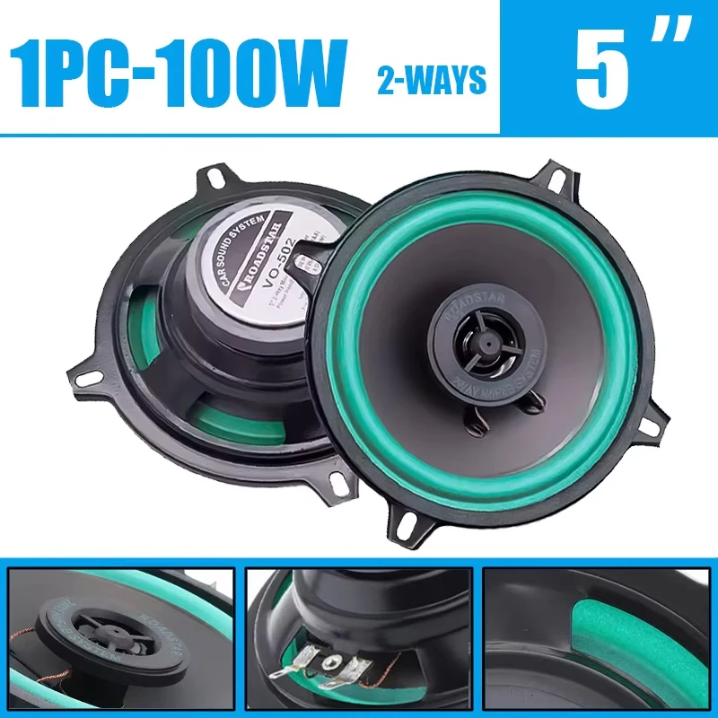 1PC 5 Inch Car Coaxial Speakers 100W HiFi Car Door Subwoofer Universal Automotive Audio Music Full Range Truck Stereo Speaker