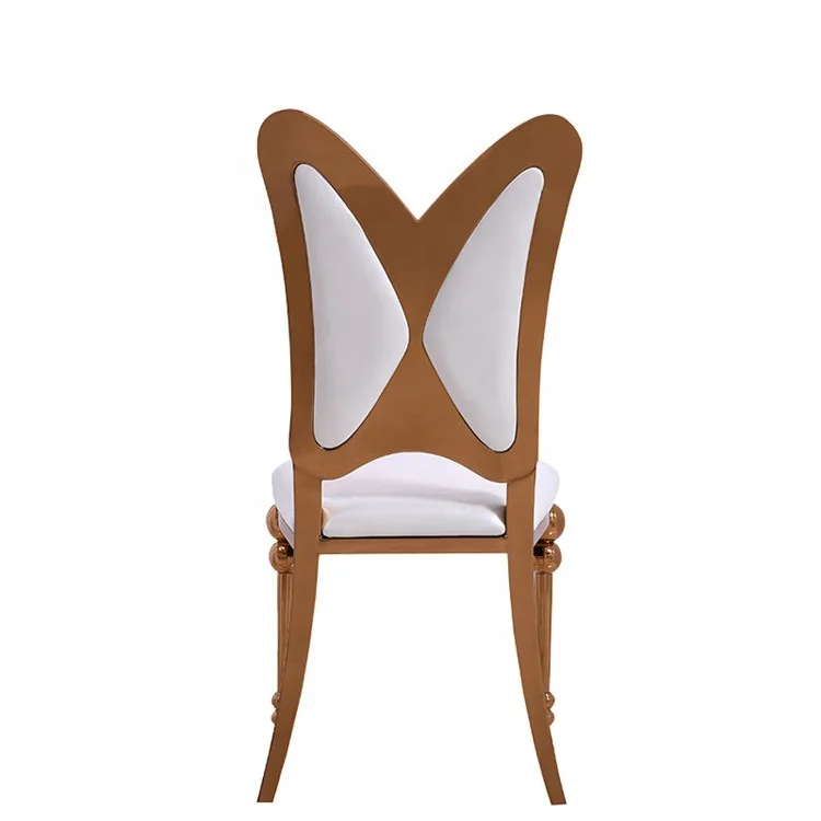 Modern Contemporary Stainless Steel Wedding Banquet Chair Extendable Metal Event Chair for Home Office for Bride Groom Butterfly