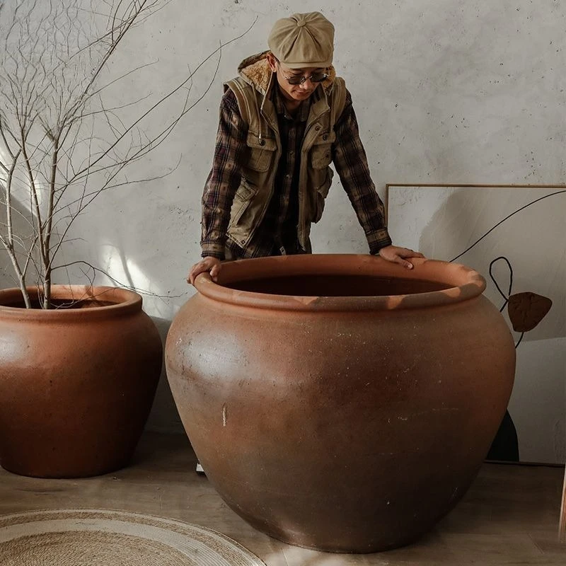 

Large tree planting pot, extra large flower tank at the entrance of the villa, large pot tank, floor-to-ceiling landscape
