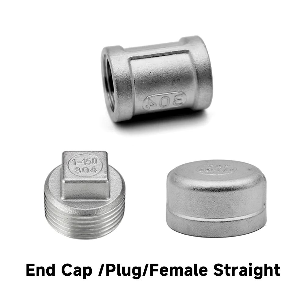 304 Edelstahl Gewinderohrverschraubung Männlich-Weiblich Winkelstück 90° ° 45° T-Stück Kreuzverbinder mit Endkappe NPT BSPT 1/4"1/2"3/4"1" Sanitäranschluss – Detail 6