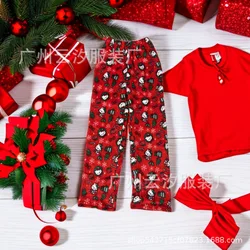 Sanrio Hello Kitty Christmas Flannel Fashion Halloween Pajamas Trouserswomen Cartoon Warm Loose Women Kawaii Home Leisure Pant