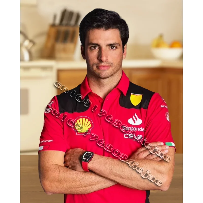 

Summer F1 Red T Shirt Team Training Tops Short Sleeved Youth Sport Polo Shirt Jersey T Shirts Racing Suit Quick Drying Tees New