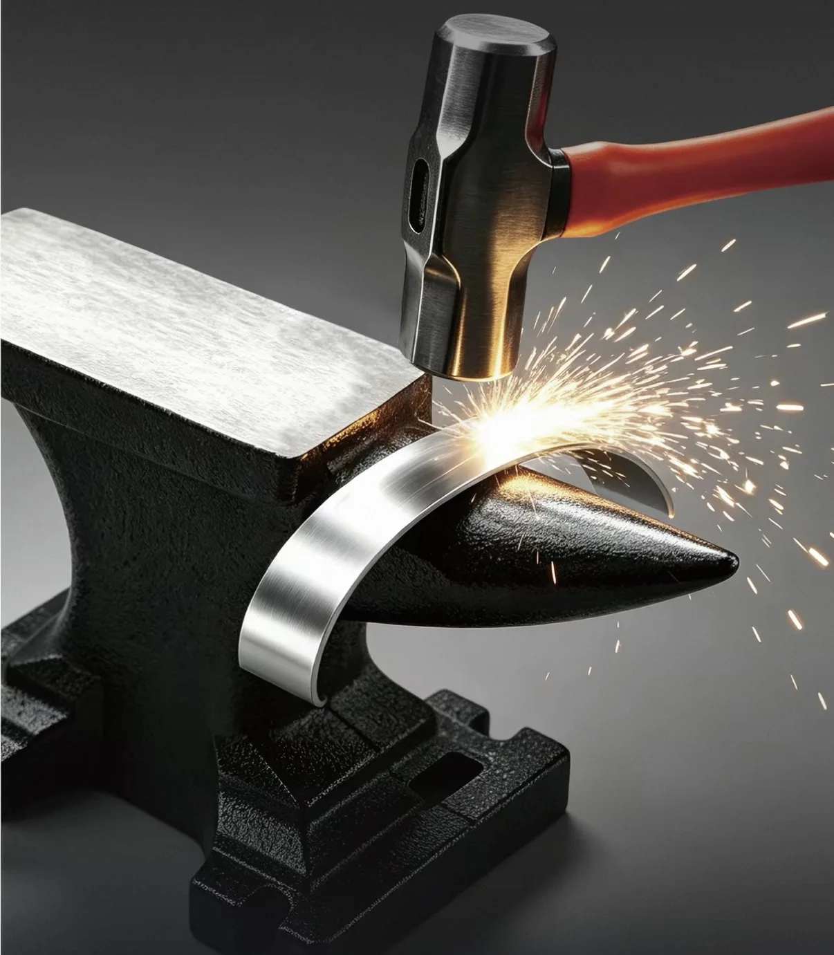 Single Horn Anvil Cast Steel Anvil High Hardness Rugged Round Horn Anvil Blacksmith Compact Design and Stable Base