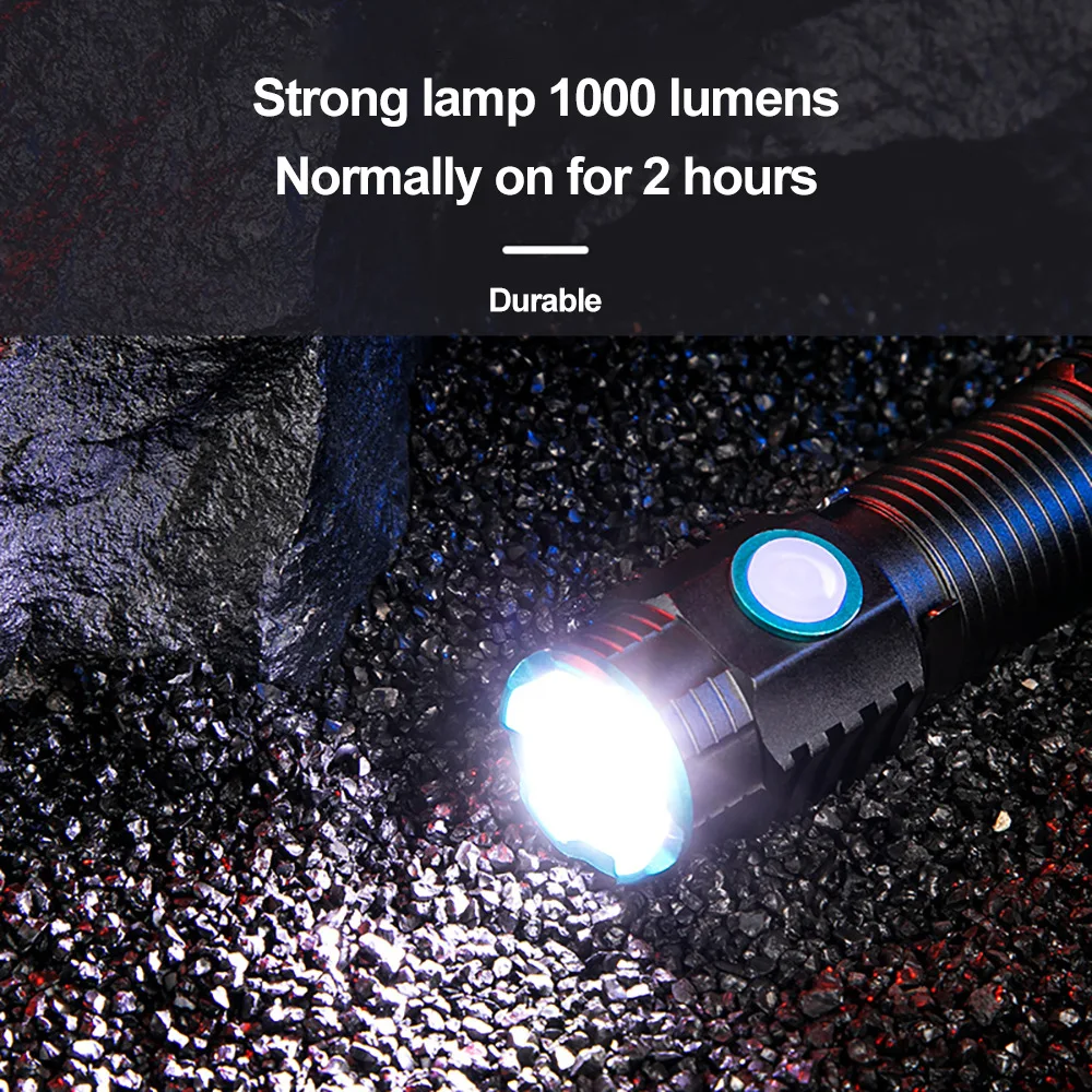 Portable LED Flashlight Pocket Flashlights Small Torches Emergency Light Mini Light With Clip Waterproof Self Defense Lantern