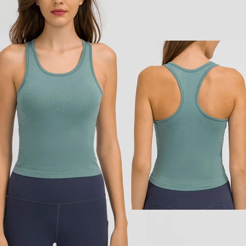 

Women Vest Gym Sporty Crop Tops Streetwear Fitness Running Vest Workout Bra Tank Top Female