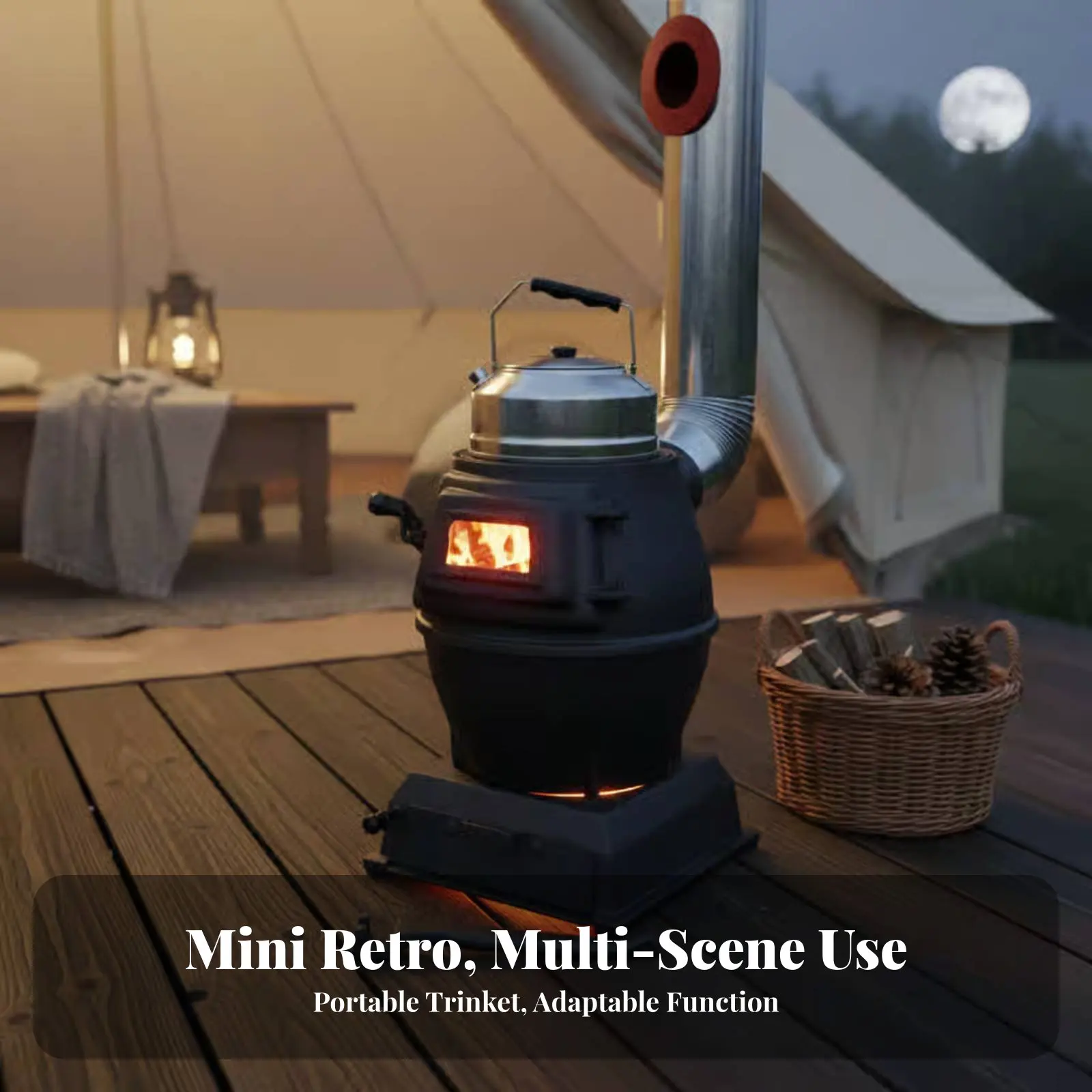 

Миниатюрная дровяная печь для улицы, чугунный портативный обогреватель, для кемпинга, офиса, виллы, ретро-камин