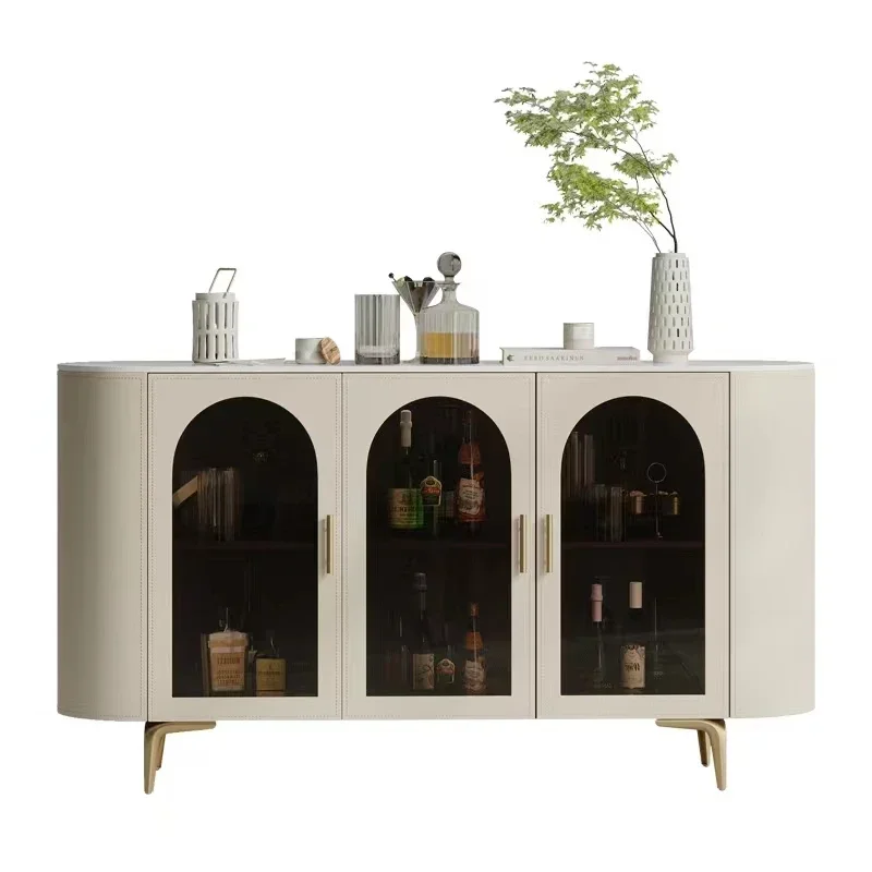 

Closed Light Luxury Home Decoration Sideboard Post-Modern Simple Stone Plate Side Cabinet