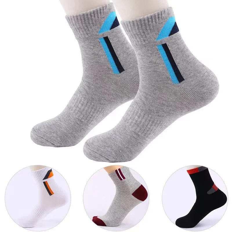 5Pairs/Lot Men\'s High Quality Cotton Socks Breathable Non-slip Classic Business Mid-tube  Men\'s Socks Summer Autumn Sports Socks