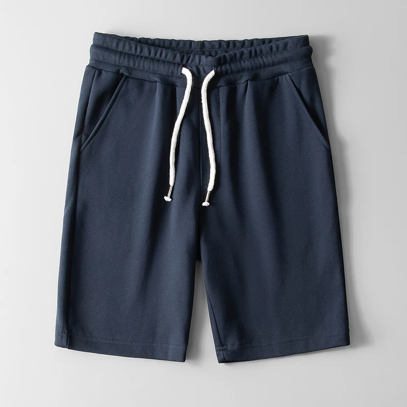 

Heavyweight Men's orts Summer Color Loopba Casual Sports Elastic Waist Sweatpants Trendy Five-Quarter Length Mid-Waist