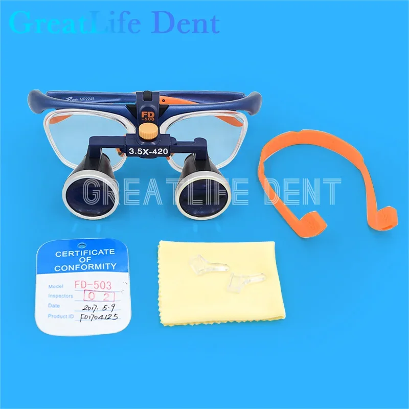 GreatLife Dent 2.5X/3.5X Medical Surgical Dental Original KWS FD-500 Binocular Magnifier Loupes Protective Spectacles Glasses