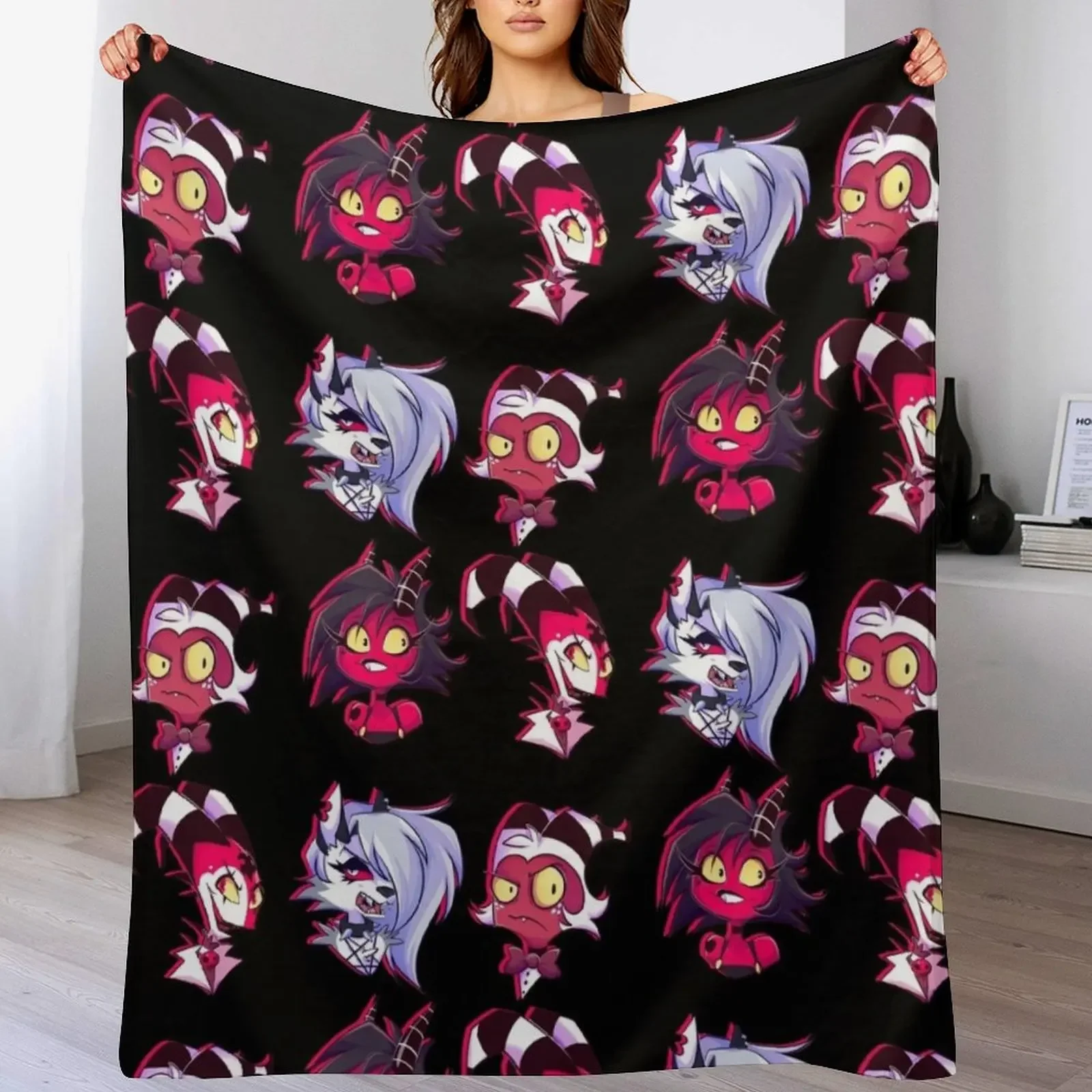 Helluva Gang Throw Blanket Breathable Lightweight Blanket for Adults Kids