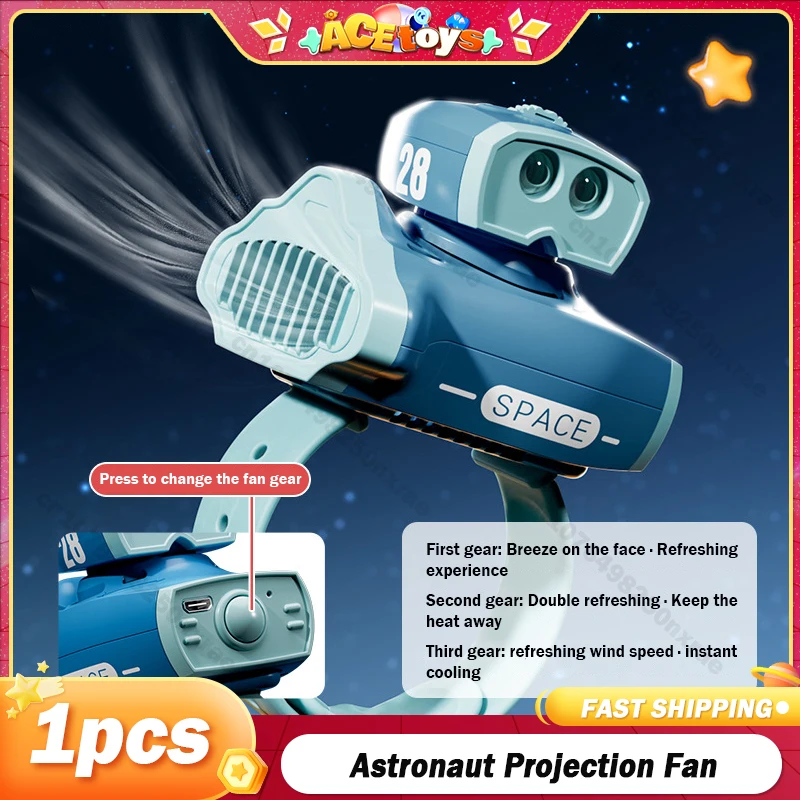 

Children's Small Air Fan Portable Astronaut Projection Fan Cartoon Watch Mini Usb Spaceman Outdoor Toys for Kids Gifts Birthday