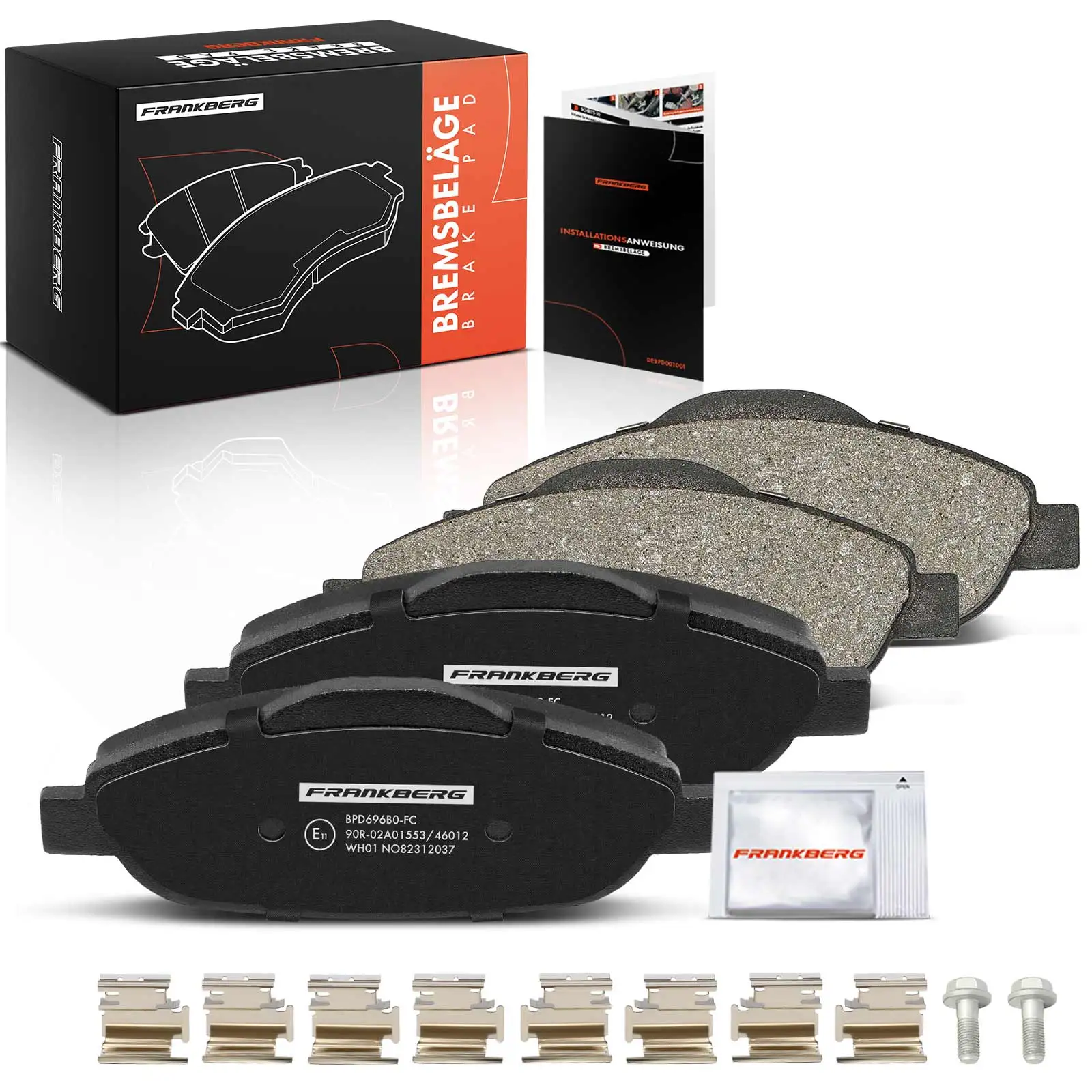Frankberg 4x Bremsbeläge Vorderachse für Peugeot 3008 MPV Van 0U 4B 308 CC I SW 4E 4H 2007-2016 1617270080 425393 425426