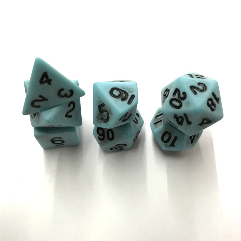 7Pcs/set Retro Imitation Multi-faceted DND D4D6D8D10D12D20 Face Running Group Board Game Dice