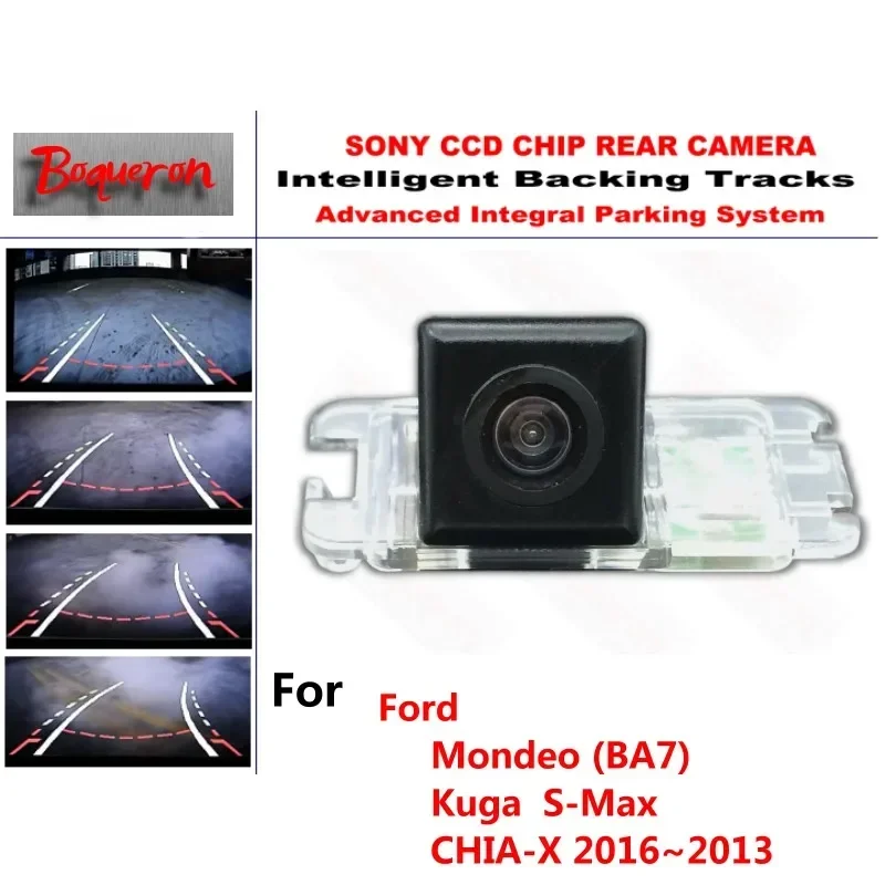 For Ford Mondeo (BA7) Kuga S-Max CHIA-X 06~13 CCD Car Backup Parking Camera Intelligent Tracks Dynamic Guidance Rear View Camera