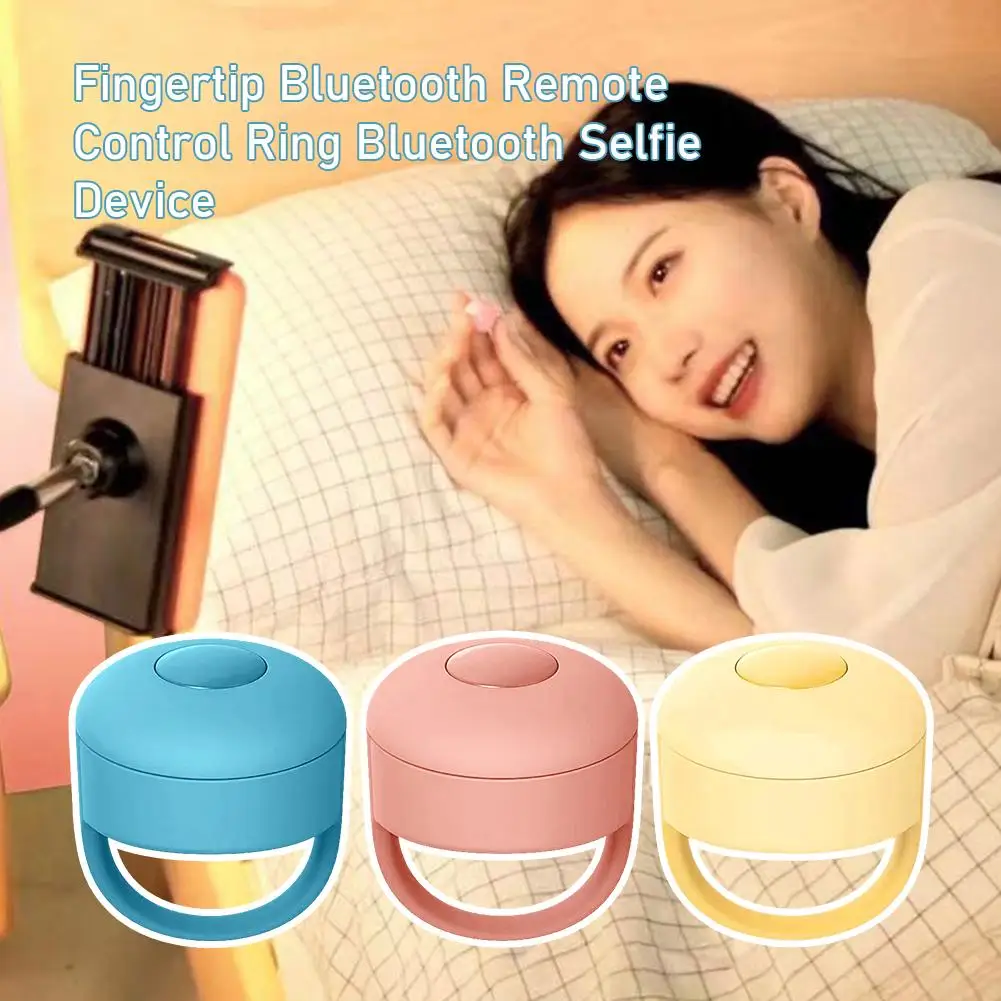 1pcs Wireless Bluetooth Fingertip Remote Control For Self-timer Mobile Camera Page Turning Bluetooth Selfie Device E2a2
