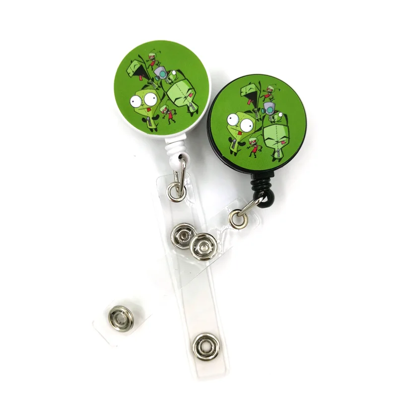 Invader Zim Cute Credit Card Cover Lanyard Bags Retractable Badge Reel Student Nurse Exhibition Enfermera Name Clips Card ID image 3