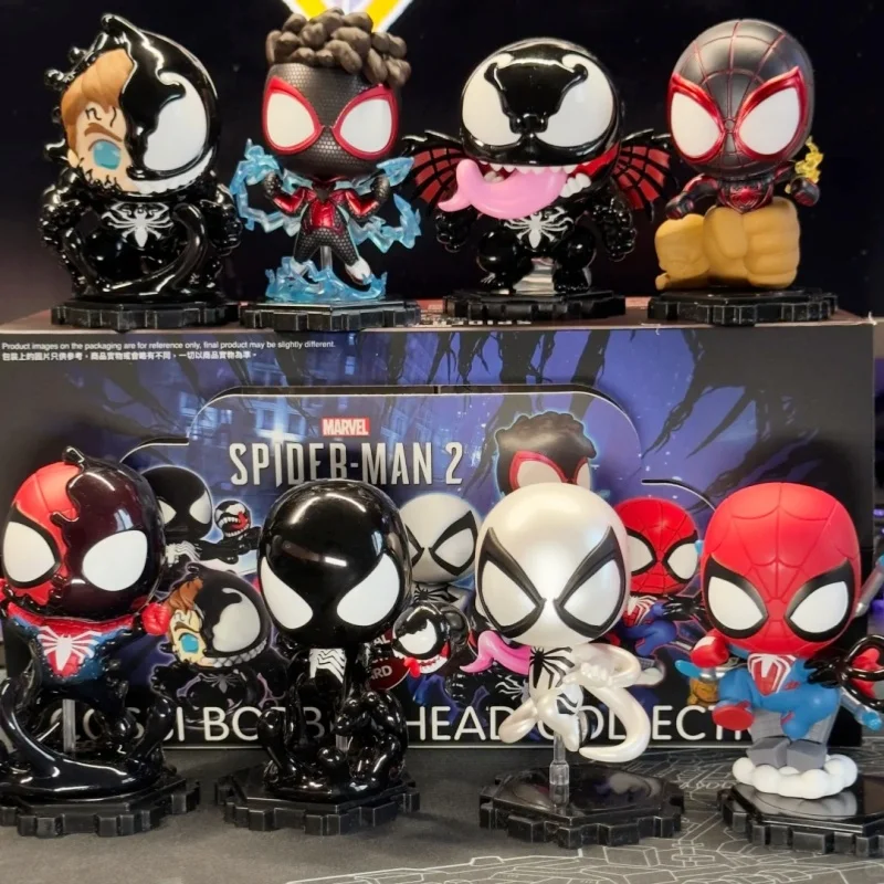 Marvel Spider-Man 2 Peter Venom Cosbi Bobble-Head Blind Box Figures Exclusive Collectible Model Toys Collection Toy Gift