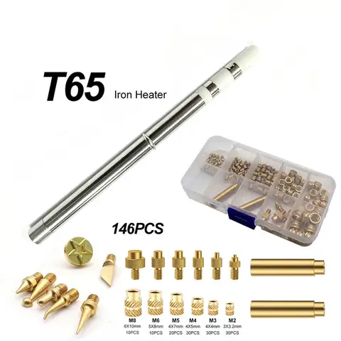 3D Printed Hot Melt Nut Insertion Tips for T65 T85/T75/SH72/SH73/HS-01/GD300/RGS65 Soldering Iron M2-M8 Durable Heat Set Part